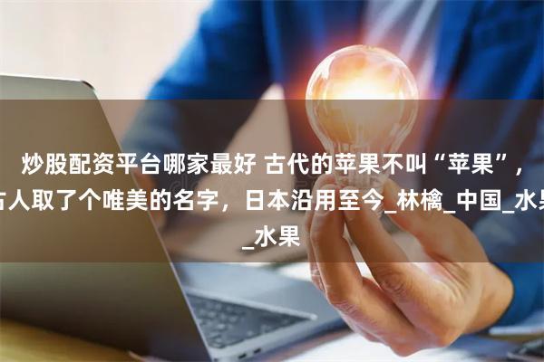 炒股配资平台哪家最好 古代的苹果不叫“苹果”，古人取了个唯美的名字，日本沿用至今_林檎_中国_水果