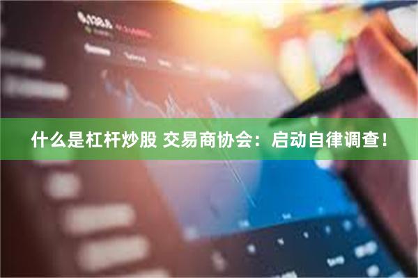 什么是杠杆炒股 交易商协会：启动自律调查！