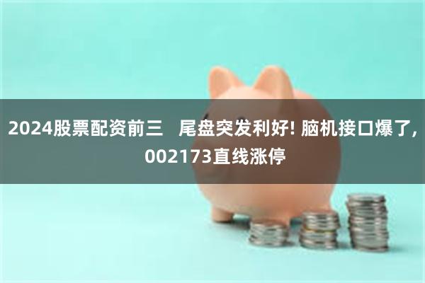 2024股票配资前三   尾盘突发利好! 脑机接口爆了, 002173直线涨停